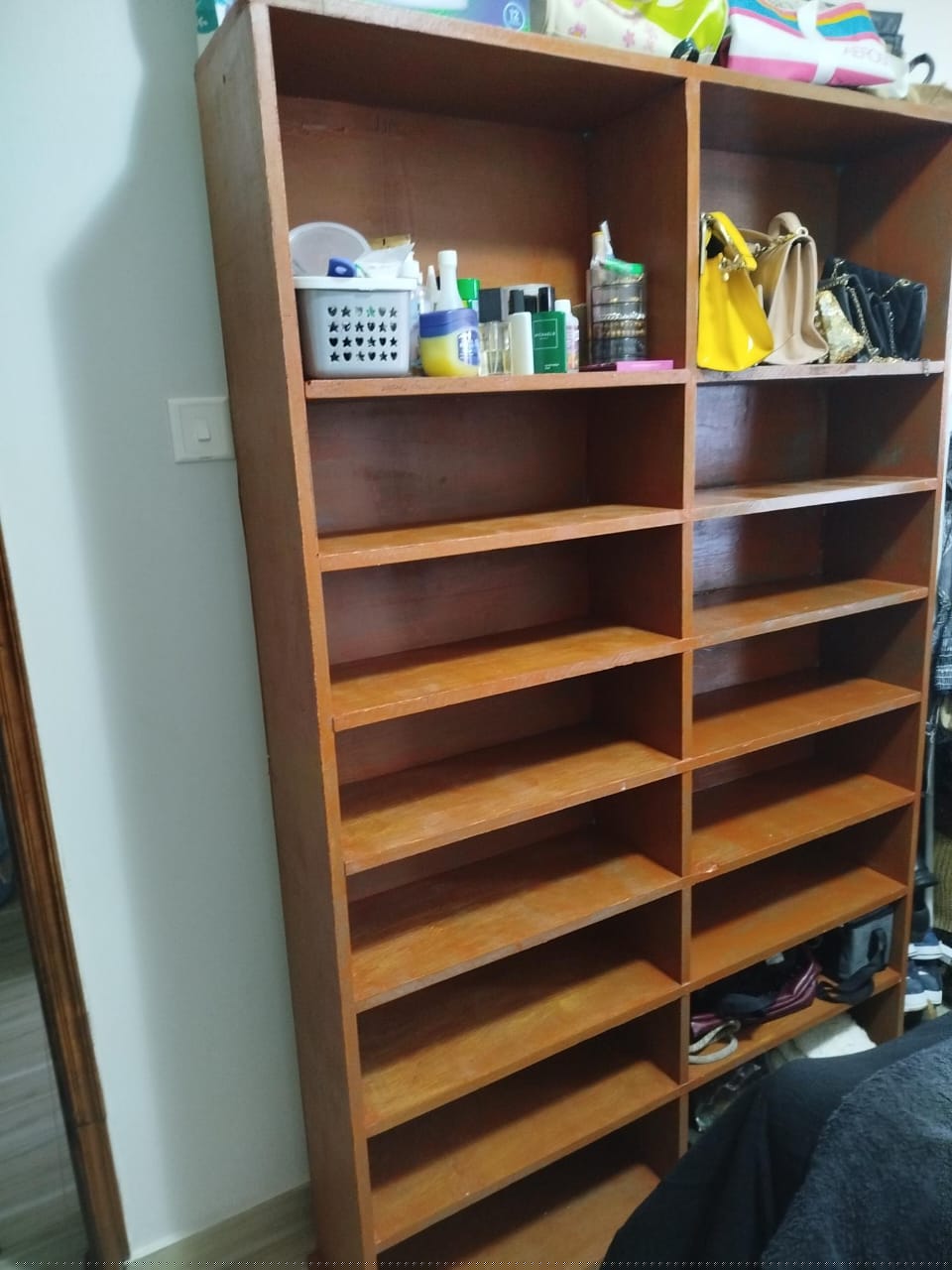 Shoe rack on sale bought it in December,was colour grey painted it brown,too large for my space